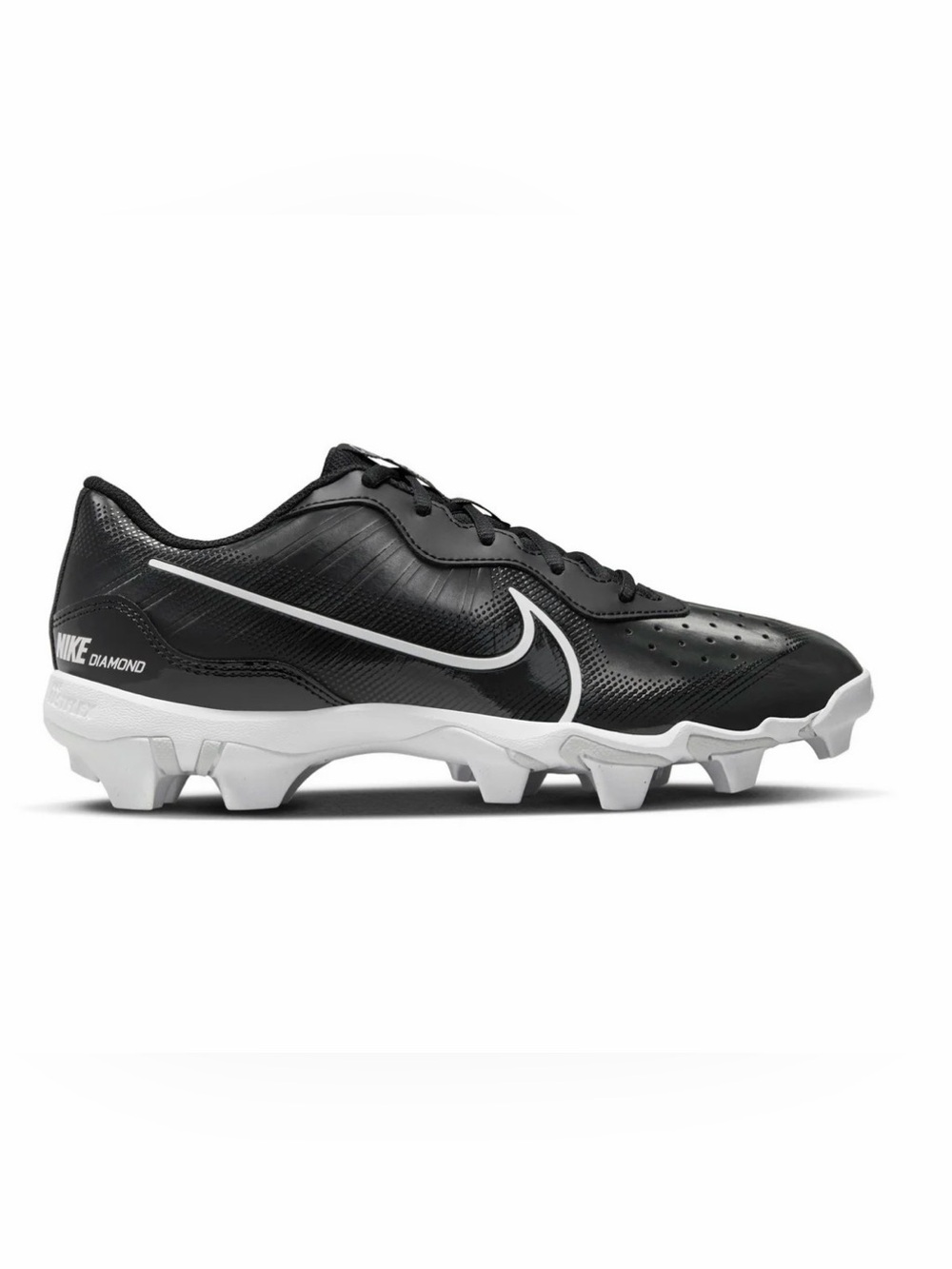 Nike Black/White Baseball Cleats Alpha Huarache Keysone Low rubber cleats